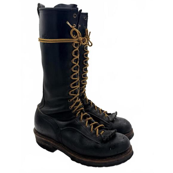 Hoffman's Lineman Motorcycle Boots 12E Beautiful Worn/Used - Picture 3 of 9